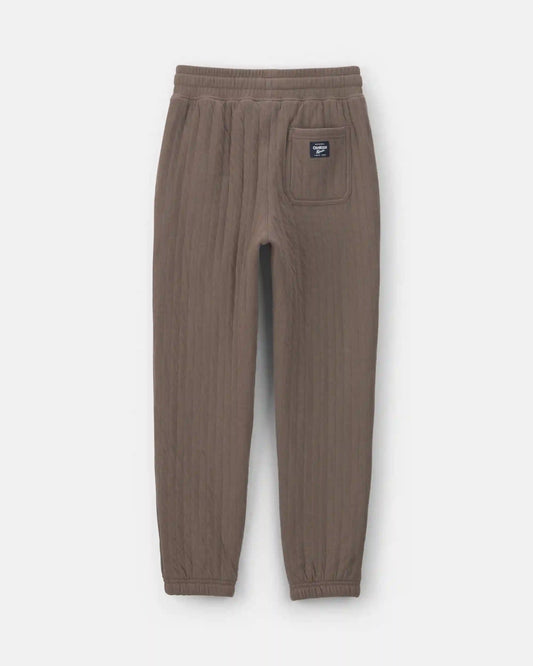 Boys Quilted Joggers - Brown