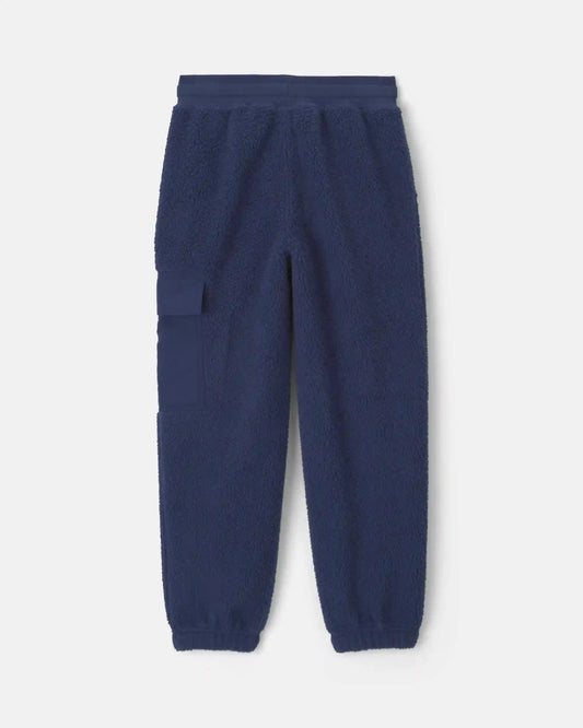 Boys Fleece Cargo Joggers - Navy Blue