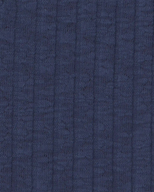 Girls Long-Sleeve Henley T-Shirt - Navy Blue