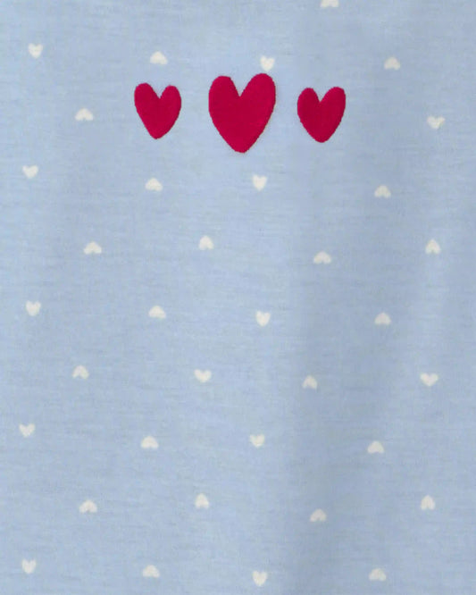 Girls 2-Pack Valentine's Day Loose Fit Night Gown - Pink/Blue