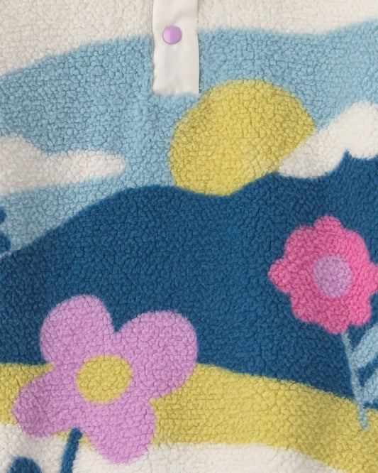Girls Scenic Teddy Fleece Hoodie - Cream