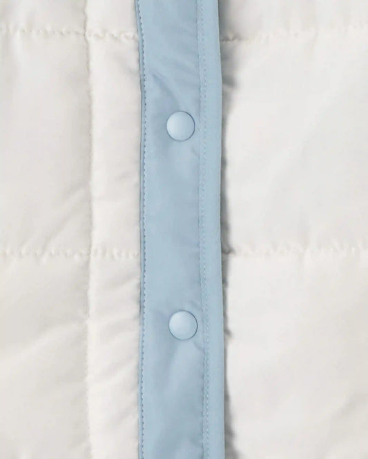 Girls Puffer Vest - White/Blue