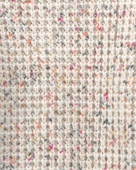 Girls Waffle Knit Sweater - Cream