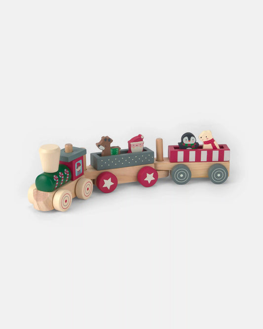 Toddler Wooden Christmas Train Set