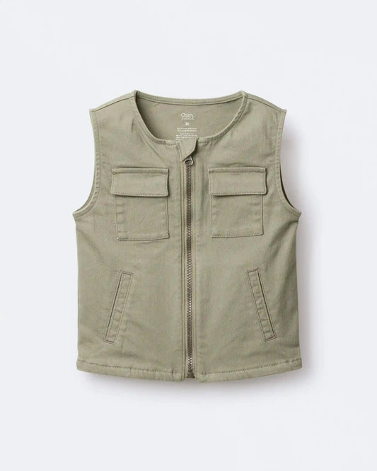 Toddler Zip-Up Vest - Olive