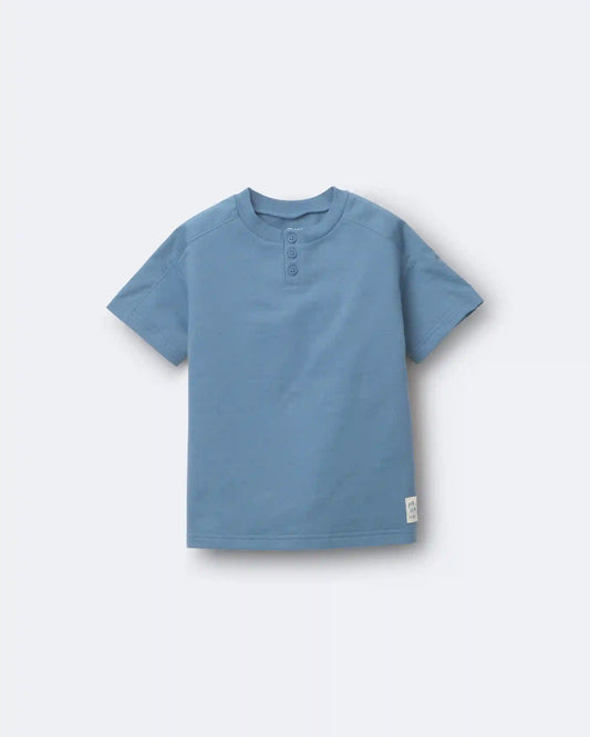 Toddler Boy Henley Tee - Blue