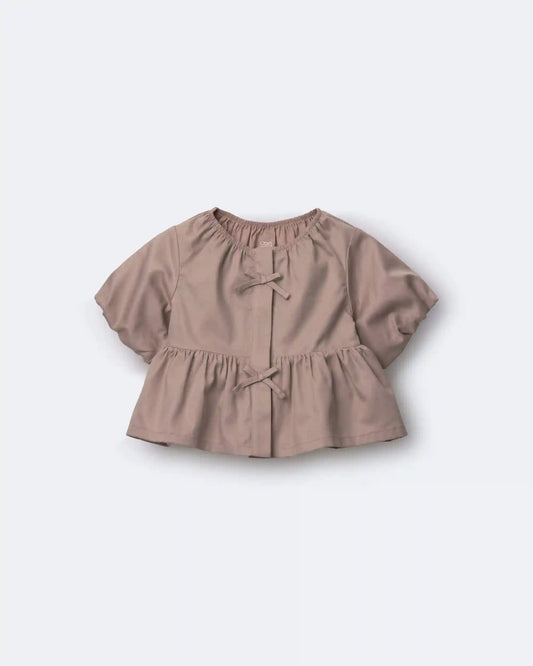 Toddler Girl Puff-Sleeve Peplum Top - Mauve