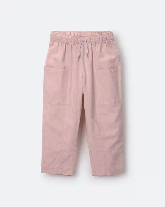 Toddler Girl Pocket Pant in Stripes - Light Pink