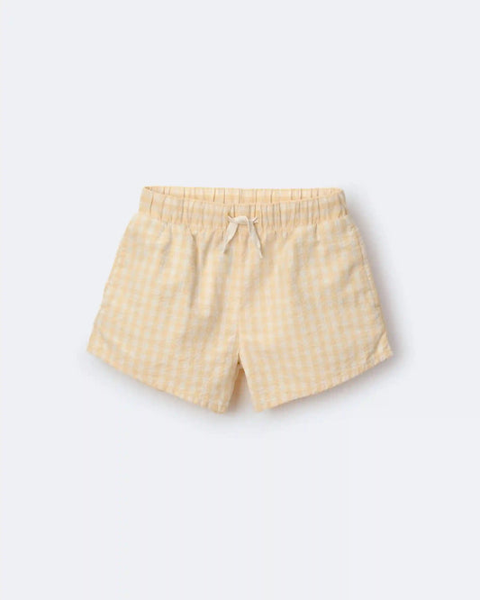 Toddler Girl Gingham Peplum Shorts - Yellow