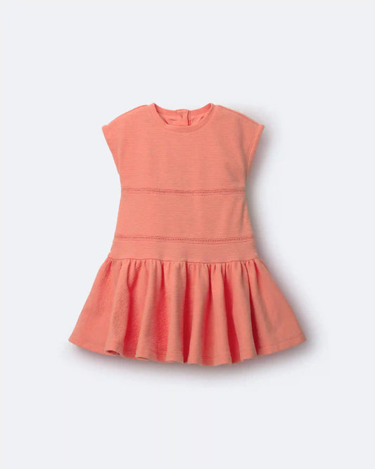 Toddler Girl Drop Waist Short-Sleeve Dress - Orange