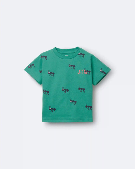Toddler Boy 'Stick With Me' Dolman Tee - Dark Green