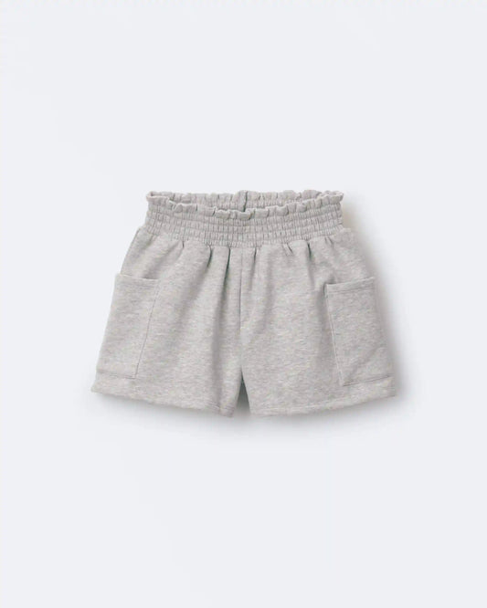 Toddler Girl Fleece Swing Shorts with Pockets - Heathered Grey
