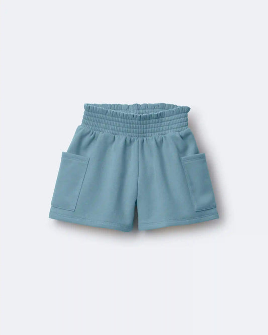 Toddler Girl Swing Shorts with Pockets - Light Blue