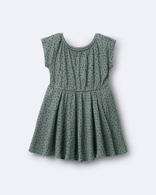 Toddler Girl Avenue Twirl™ Dress in Dot Print - Olive