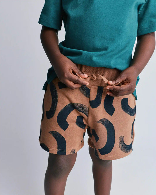 Toddler City Park™ Shorts in Abstract Print - Brown