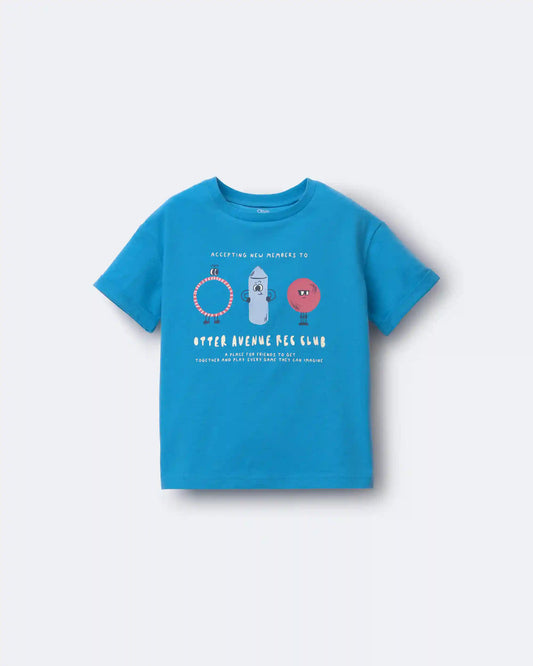 Toddler 'Recreation Club' Rolled Cuff Tee - Blue