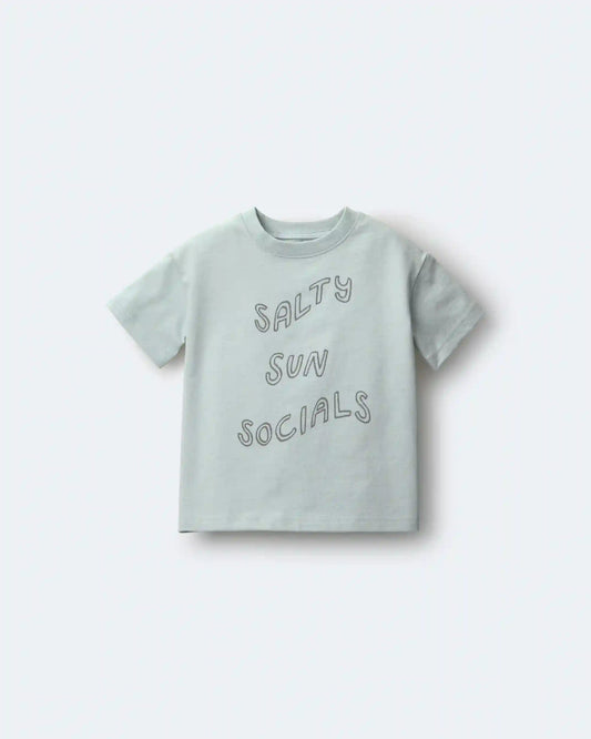 Toddler 'Salty Sun Socials' Premium Relaxed Graphic Tee - Light Blue
