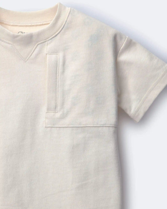Toddler Boy 'Fueled By Snacks' Zipper Pocket Tee - Cream