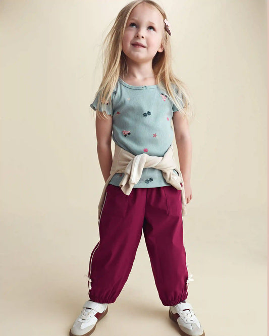 Toddler Girl Roller Skate Rib Top - Blue