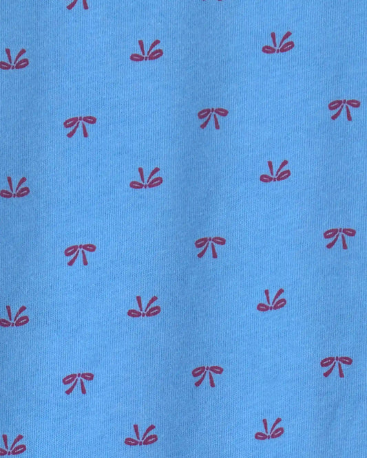 Toddler Girl Bow Long-Sleeve Top - Blue