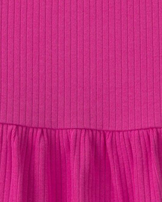 Toddler Girl Long-Sleeve Peplum Top - Pink