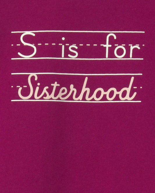 Toddler Girl 'Sisterhood' Graphic Tee - Burgundy