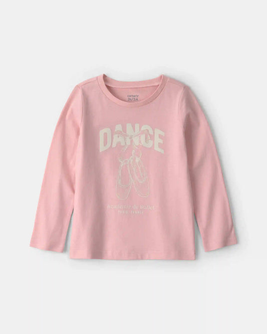 Toddler Girl 'Dance' Long-Sleeve Graphic Tee - Pink
