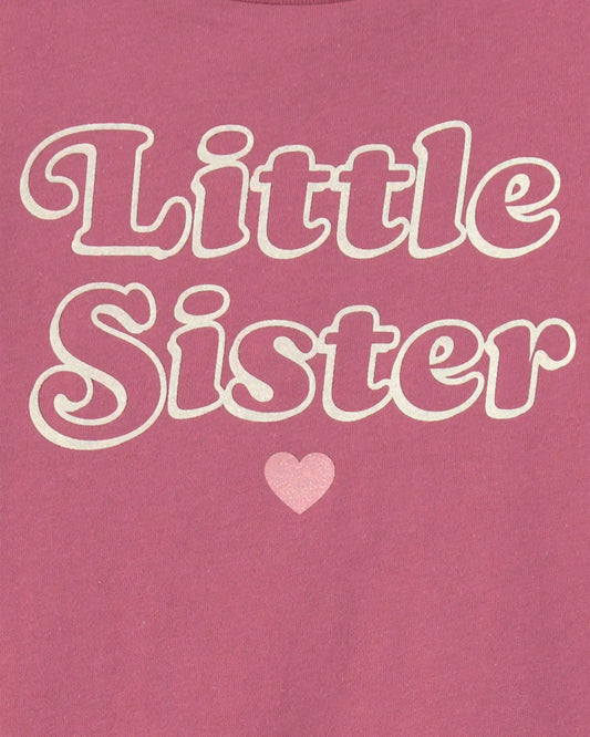 Toddler Girl 'Little Sister' Long-Sleeve Graphic Tee - Pink
