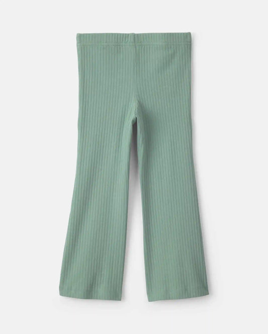Toddler Girl Cotton Pull-On Stretch Flare Leggings - Green