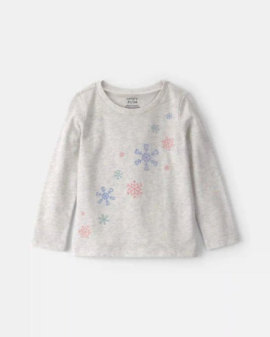 Toddler Girl Snowflake Long-Sleeve Graphic Tee - Grey