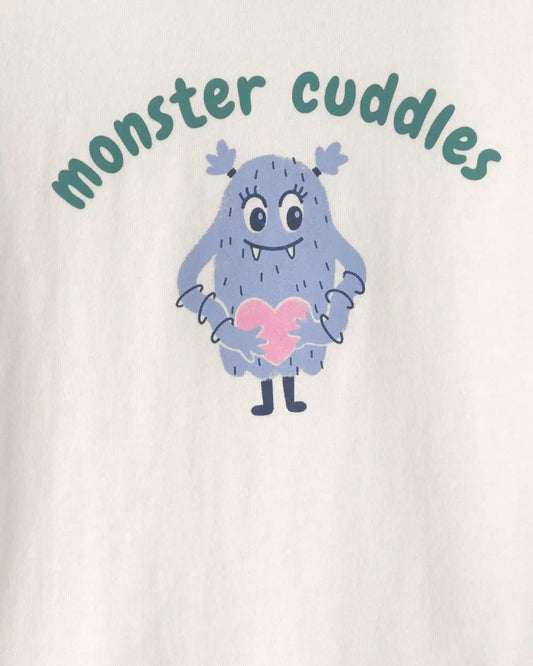 Toddler Girl 'Monster Cuddles' Long-Sleeve Graphic Tee - Cream