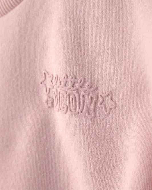 Toddler Girl 'Little Icon' Fleece Pullover Sweatshirt - Pink