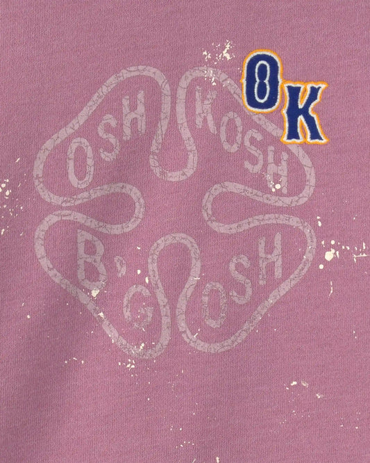 Toddler Girl 'OshKosh' French Terry Pullover Sweatshirt - Purple