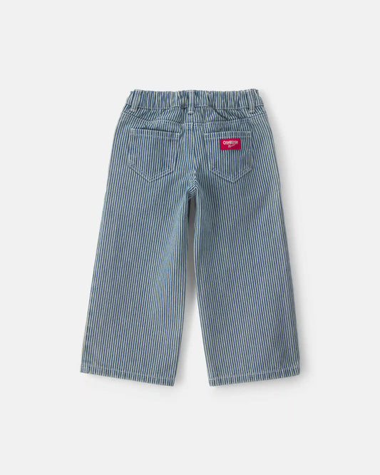 Toddler Girl Hickory Stripe Denim Relaxed Jeans - Light Wash