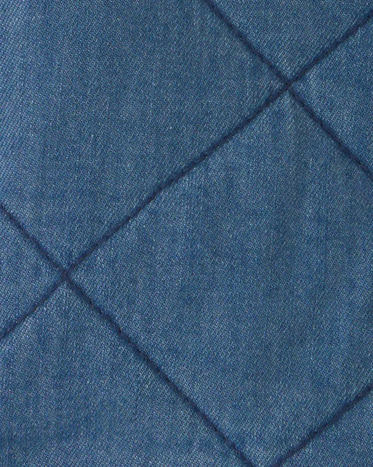 Toddler Girl Quilted Denim Jacket - Medium Wash
