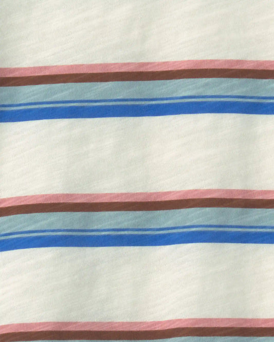 Toddler Boy Striped Henley T-Shirt - Cream/Blue