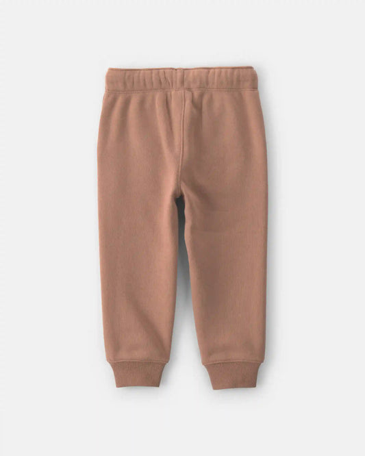 Toddler Boy Fleece Joggers - Brown