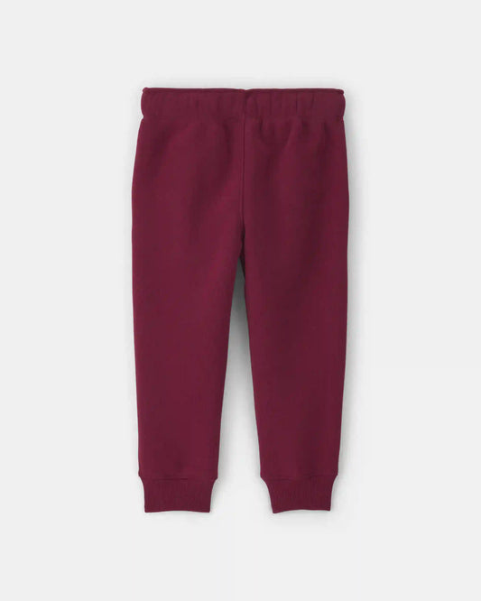Toddler Boy Fleece Joggers - Burgundy
