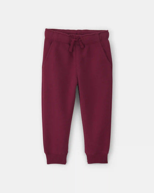 Toddler Boy Fleece Joggers - Burgundy