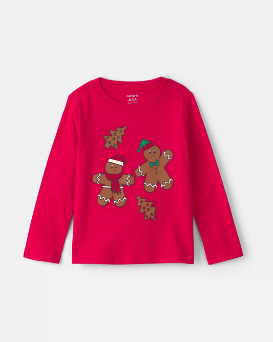 Toddler Boy Gingerbread Christmas Long-Sleeve Graphic Tee - Red
