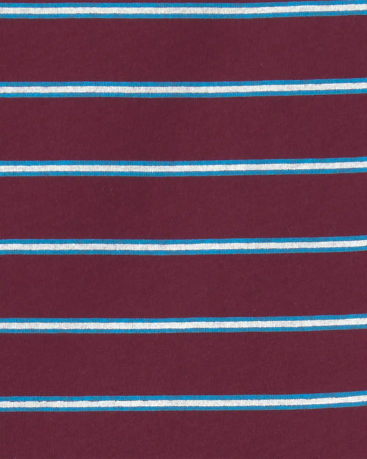 Toddler Boy Striped T-Shirt - Burgundy/Blue