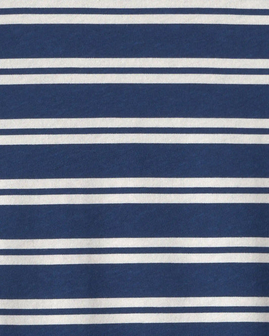 Toddler Boy Striped Long-Sleeve Tee - Navy Blue/White