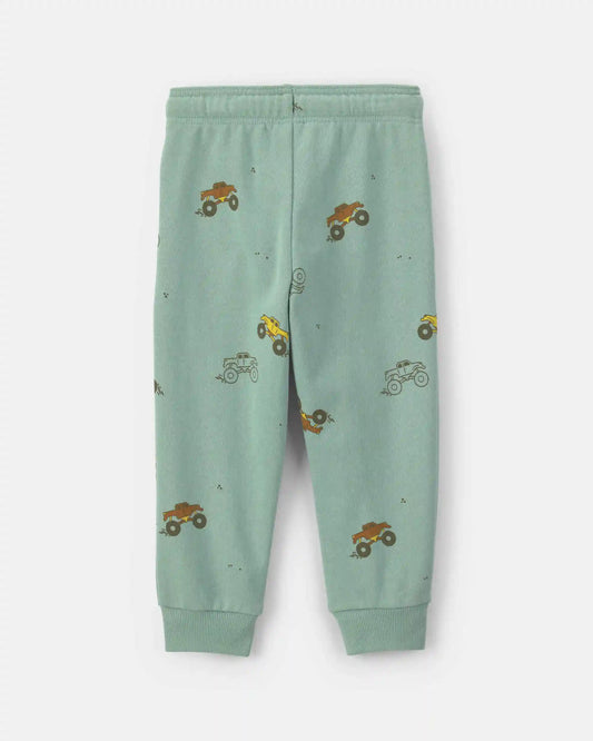 Toddler Boy Monster Truck Joggers - Green