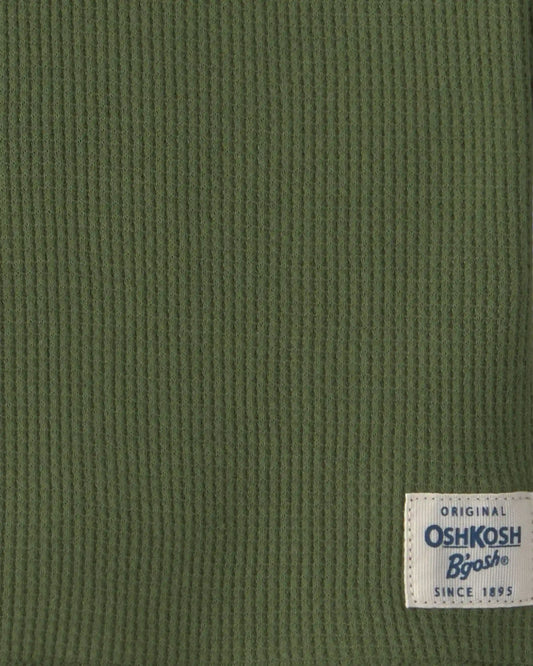 Toddler Boy Thermal Long-Sleeve Henley T-Shirt - Olive Green