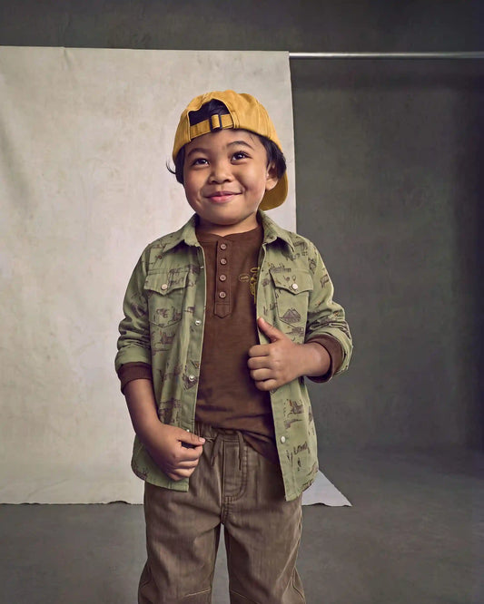 Toddler Boy Western Jeans - Brown