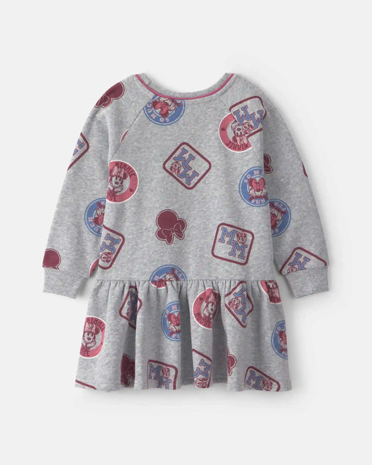 Toddler Girl Disney© Minnie Long-Sleeve Dress - Grey
