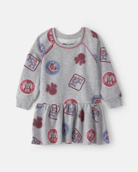 Toddler Girl Disney© Minnie Long-Sleeve Dress - Grey