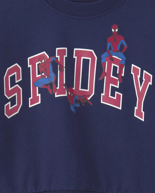 Toddler Boy ©Marvel Spider-Man Pullover Sweatshirt - Navy Blue