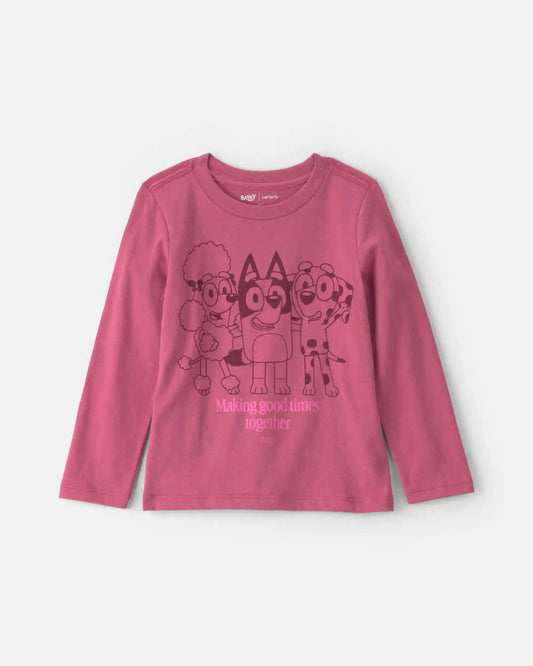 Toddler Girl Bluey™ Long-Sleeve Graphic Tee - Pink