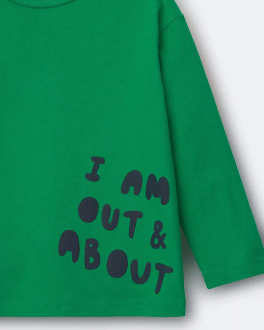 Toddler 'Out & About' Long-Sleeve Relaxed Graphic Tee - Green